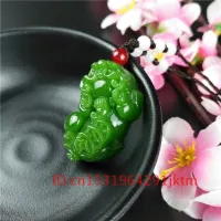 Jasper Pixiu Pendant Jade Necklace Natural Carved Green Jewelry Women Jadeite Amulet Fashion Chinese Gifts Charm for Men Hand