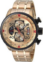 Invicta Mens 17205 AVIATOR Analog Display Japanese Quartz Gold Watch