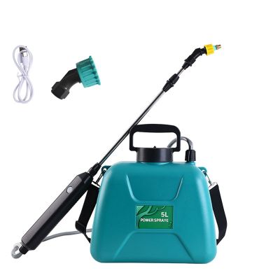 Powered Sprayer 5L Lawn Sprayer Weed Sprayer with 2 Spray Nozzles Telescopic Wand and Adjustable Shoulder Strap