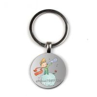 2021 The Little Prince And Fox Rose Logo Glass Cabochon Pendant Key Chain Jewelry Gift Key Chains