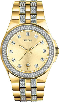 Bulova Crystal Quartz Mens Watch, Stainless Steel , Two-Tone (Model: 98B174)