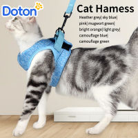 Doton Pets เสื้อกั๊กสายคล้องหน้าอกสัตว์เลี้ยงลายแมว Hamess,เครื่องประดับสัตว์เลี้ยงพร้อมสายจูงนำเดินกลางแจ้ง