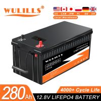 ชุดแบตเตอรี่280Ah Lifepo4 12V แบบใหม่ลิเธียมเหล็กฟอสเฟต Bulit-In BMS แบตเตอรี่ชาร์จซ้ำได้มอเตอร์เรือพลังงานแสงอาทิตย์ RV ปลอดภาษี