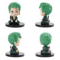 AMOY ของขวัญให้เพื่อน4ชิ้น/เซ็ต Luffy Zoro โมเดลตุ๊กตาน่ารักๆโมเดลของเล่นฟิกเกอร์ PVC รุ่น Q เครื่องประดับโมเดลของเล่นสะสมภาพอนิเมะของเล่นพีวีซีตุ๊กตาขยับแขนขาได้ตุ๊กตาของเล่น Luffy