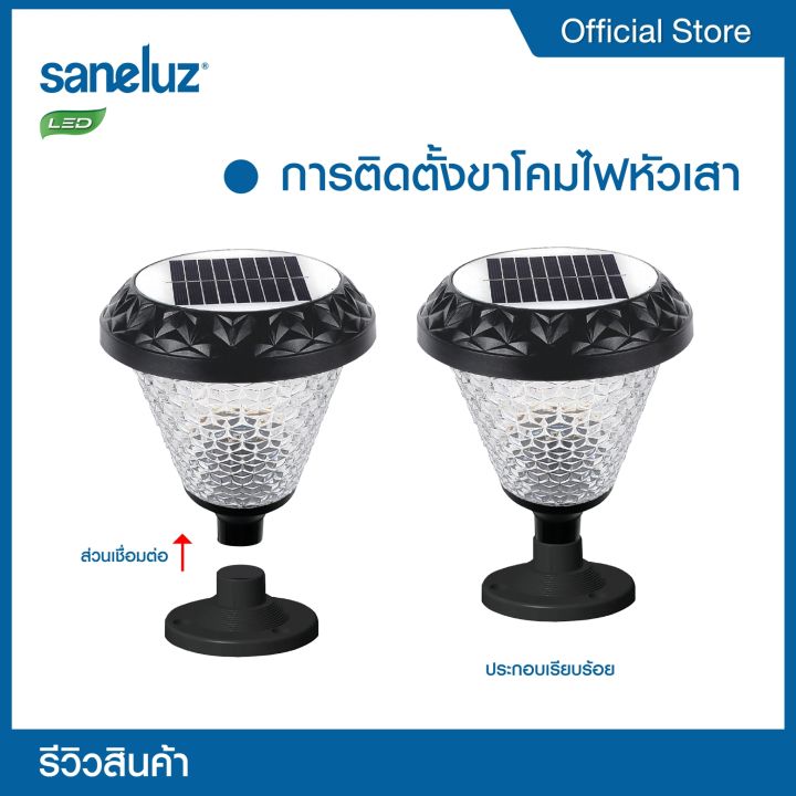 saneluz-โคมไฟหัวเสา-ไฟโซล่าเซลล์-150w-200w-300w-เลือกใช้งานได้-แสงขาว-แสงวอร์ม-แสงคลูไวท์-แสง-rgb-สินค้าพร้อมแท่นขาโคมไฟและอุปกรณ์-solar-cell-solar-led-vnfs