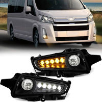 Hiace ตัดหมอก สปอร์ตไลท์ Daylight DRL for Hiace Commuter 2019-2023 มีไฟเลี่ยวในตัว LED เดย์ไลท์ คอมมูเตอร์ Fog Lamp Fog Light with Bulbs Wiring Harness and Switch Set