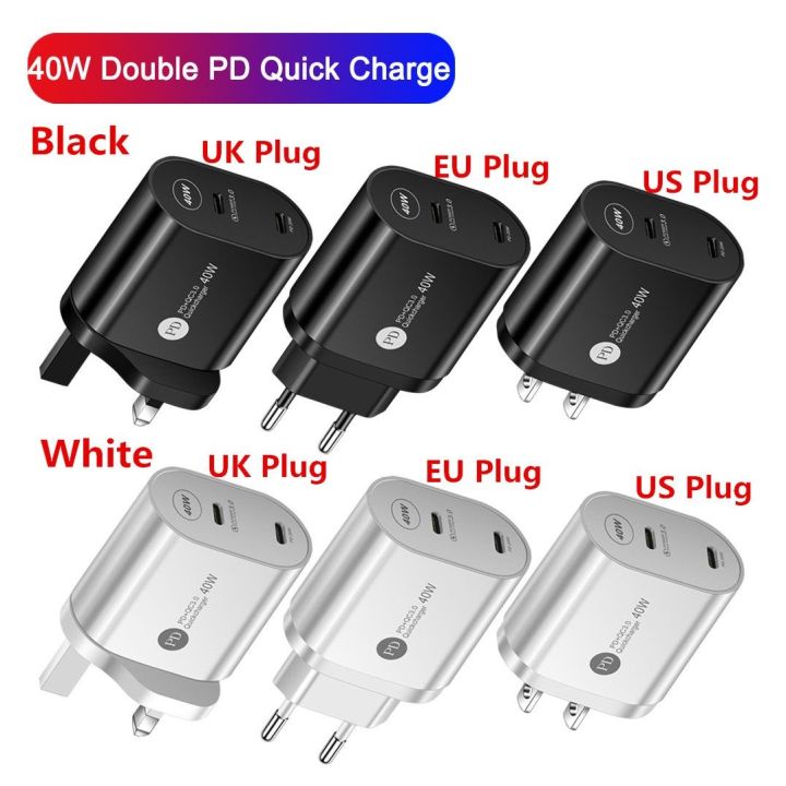 new-popular-2-portplug-40w-usb-c-type-cwall-charger-adapter-สำหรับ-iphoneprotravelusb-ps2