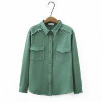 Big Size XL-4XL Womens Solid Color Thick Autumn New Blouses Fashion Long Sleeved Oversized A-line Button Up Female Tops