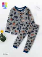 KiddeeCrew ชุดนอนเทารถก่อสร้าง  เด็กผู้ชาย  1- 8 ปี Grey Construction Cars Pajamas