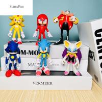 SUNNYFAN 6ชิ้น/เซ็ตโซนิคเครื่องประดับ,ของเล่นตัวการ์ตูนโซนิค PVC ตุ๊กตาขยับแขนขาได้โซนิคตุ๊กตาโมเดลตุ๊กตาเม่นผิวนุ่มขนาดของเล่นเด็ก11ซม.