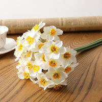 Shao 6ชิ้น/ล็อต simulation Narcissus Daffodil กล้วยไม้ดอกไม้สีขาวช่อดอกไม้แต่งงาน