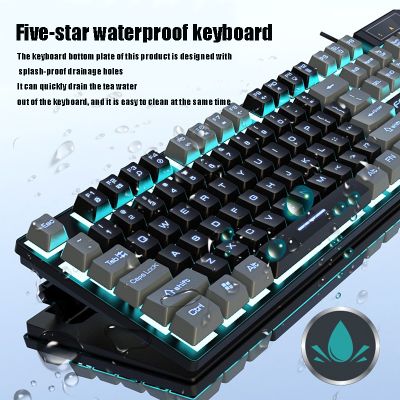 ✾℗☢ Suitable For Laptop Home Office Waterproof Bluetooth Keyboard Q8 Two-Color Wired Luminous Mechanical Keyboard