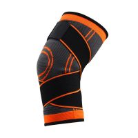 Orange XXL One Piece Sports Knee Pads Compression Kneepad Running Basketball Fitness Elastic Bandage Fitness Knee Protector Gear