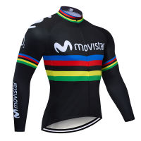 Movistar  Winter Cycling Clothing Long Sleeve Jersey Mens Pro Team Warm Jacket Set MTB Clothes Thermal Fleece Ropa Ciclismo