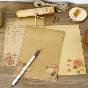 Retro Vintage Kraft Envelope Letter Pad Set Old Europe Style Love Letter  Invitation Envelopes Writing Paper with Rope