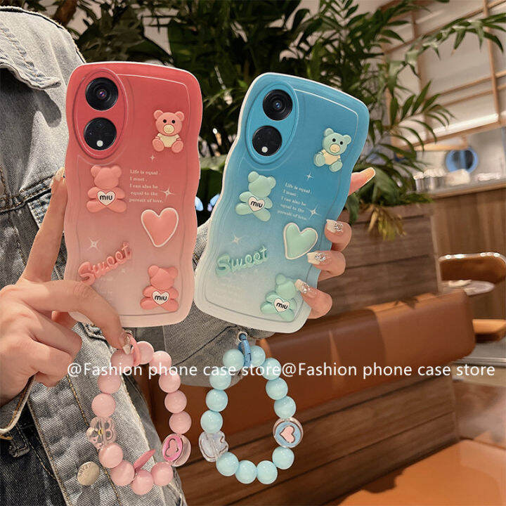 เคส-oppo-reno8-t-4g-5g-oppo-a17k-a16k-a16e-phone-case-เคสโทรศัพท์คลื่นลูกใหญ่ไล่ระดับสีการ์ตูนหวานตุ๊กตาหมีกันกระแทกปกอ่อนพร้อมสาย2023