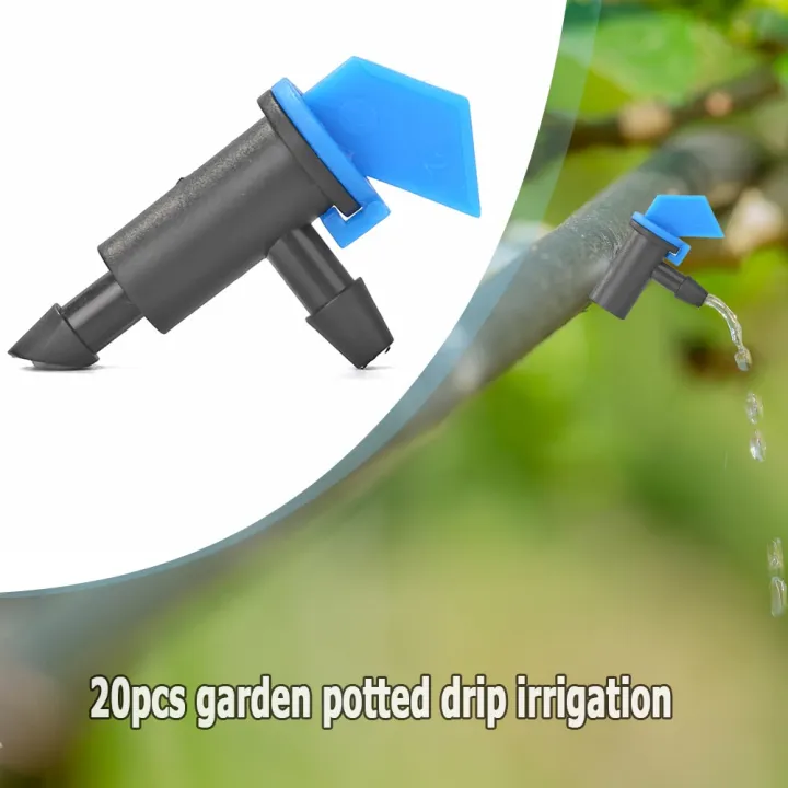 20pcs 4 8 16L/H Flag Dripper Barbed Water Drippers Garden Bonsai Plants