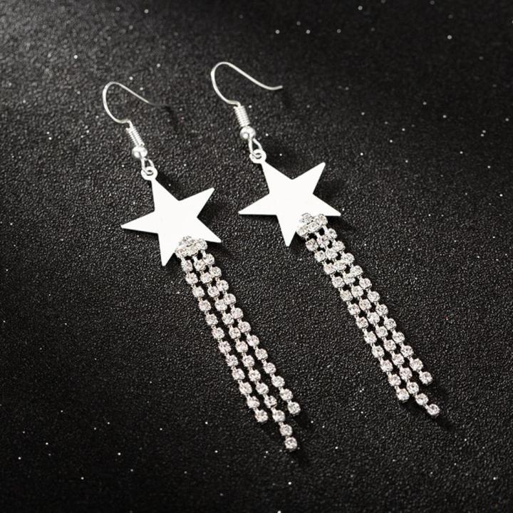 unique-earrings-five-star-pendant-earrings-simple-earrings-fashion-earrings-earrings-long-star-earrings