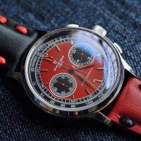 40มม. VK64 Chronograph Panda นาฬิกาผู้ชาย Bubble Glass Beat ควอตซ์กันน้ำ316L SS แบรนด์ MysteriousCode Pilot Homage นาฬิกา