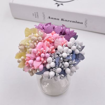 [AYIQ Flower Shop] 10ชิ้น DIY สมุดตกแต่งพวงหรีดดอกไม้ปลอมช่อดอกไม้ประดิษฐ์เกสรเกสรเบอร์รี่ Bacca ดอกไม้สำหรับตกแต่งงานแต่งงาน