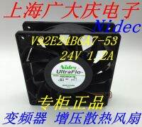 Niudi V92E24BGA7-53ดั้งเดิม Nidec 24V 1.2A 9038ตัวแปลงความถี่พัดลมคอมพิวเตอร์ขนาด9ซม.