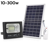 โคมไฟโซล่าเซลล์ สปอตไลท์ Solar LED ไฟโซล่าเซลล์ 10w-300w สว่างนาน8-10 ชั่วโมง พร้อมรีโมทควบคุมระยะไกล Aliz light