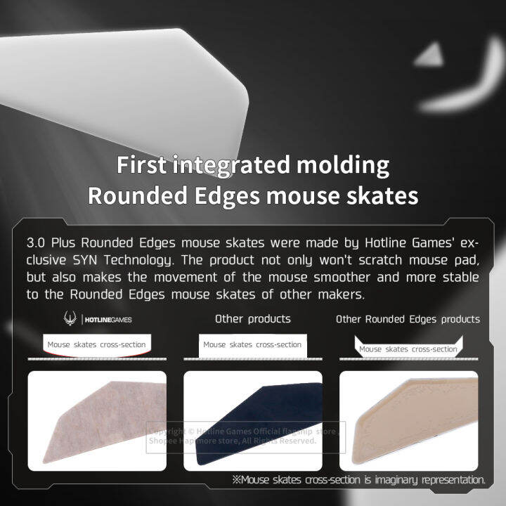 2Sets Hotline Games 3.0Plus Gaming Mouse Feet Skates for G502 Wireless