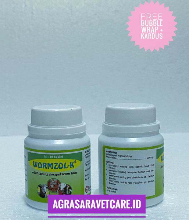 Wormzol K 1 Botol (isi 10 Kaplet)- Obat Cacing Hati Pita Gilig Sapi ...