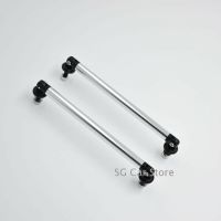 2pcs Silver Front Bumper Lip Splitter Spoiler Strut Rod Tie Support Bar 10cm