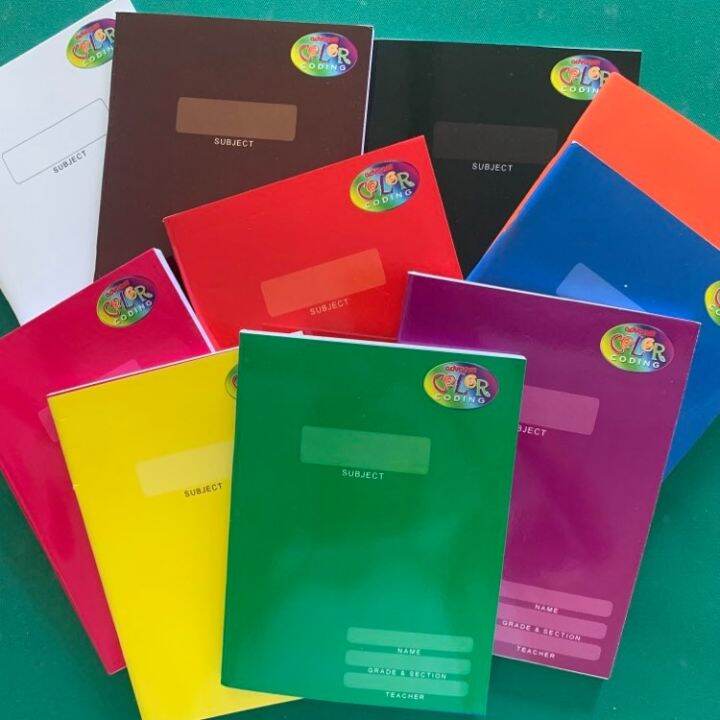 COMPOSITION/WRITING Notebook Color Coded Size 148mm x 200mm set of 10 ...
