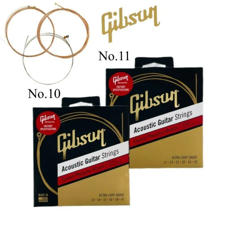 Gibson Acoustic Guitar Strings สายกีต้าร์โปร่งแบบเคลือบกันสนิม Coated