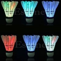 New 4Pcs Lighting Badminton Birdies Dark Night Colorful LED Shuttlecock Hot Sale