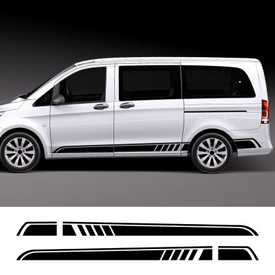 2 pcs For Mercedes Benz Vito Viano V Class w447 v260 Long Side Stripe Car Sticker Vinyl Car Film Decals Auto Accessories