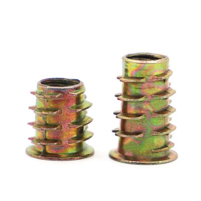 【CW】 10pcs M4 M5 M6 M8 M10 Hexagon Hex Socket Head Embedded Insert Nut E-Nut for Wood Furniture Inside and Outside Thread Zinc-alloy