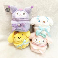 Sanrio Cinnamoroll Kuromi Pom Pom Purin My Melody จี้ Plush กระเป๋าตุ๊กตาของขวัญของเล่นรุ่นอะนิเมะตัวเลขรวบรวมเครื่องประดับ