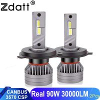 Zdatt Car Bulbs H7 H4 Led Headlights Canbus H1 H8 H11 9005 HB3 9006 HB4 H13 Real 90W 6500K 30000LM 12V 24V Turbo CSP Head Light Bulbs  LEDs  HIDs