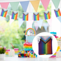 Pride ธงแบนเนอร์ Rainbow ธง Parade เกย์ปาร์ตี้ Flagsstring Garland LGBTQ Bunting ตกแต่งแบนเนอร์เลสเบี้ยนความคืบหน้า Decor-zlskjgmcbsb