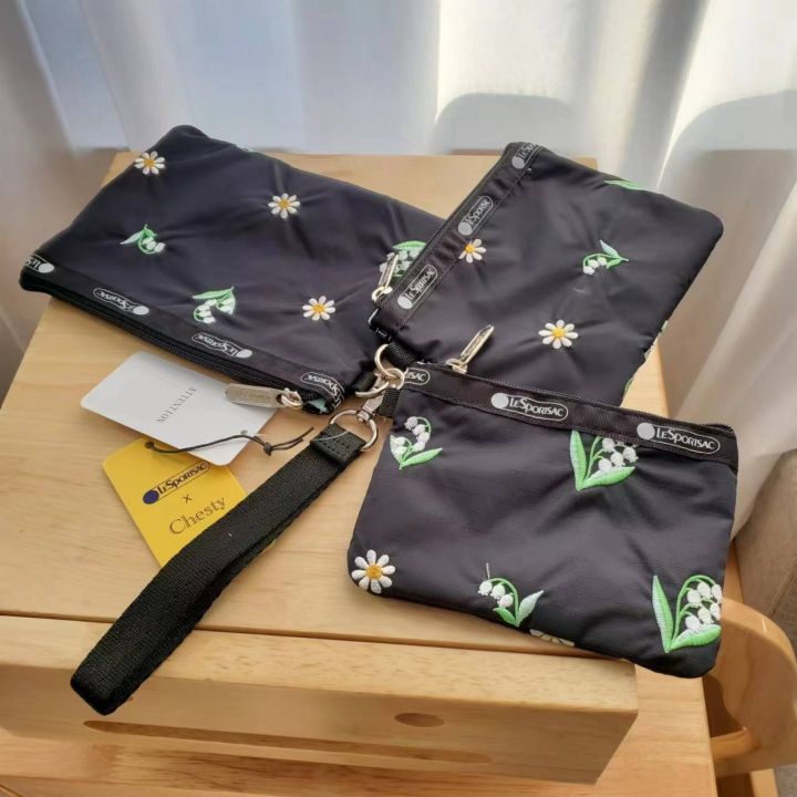 กระเป๋าสามใบปักดอกไม้ญี่ปุ่นน่ารักกระเป๋าใส่โทรศัพท์มือถือกระเป๋าคล้องมืออเนกประสงค์-3455