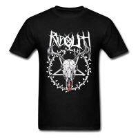 Man Tshirts Metal Rudolph Reindeer Skull T-shirt Horror Xmas Gift T Shirt Mens Devil Satanic Tshirt Male Halloween Camisa 5K0F  7ITZ