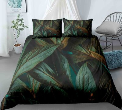 Leaves Pattern Cover Set Bedding King Queen Full Twin Size Bed Luxury s