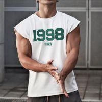 MCPW muscle popular logo summer contracted printing running wide shoulder training fitness sports vest male brother