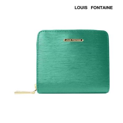 Louis Fontaine กระเป๋าสตางค์พับสั้นซิปรอบ รุ่น GEMS - สีเขียว ( LFW0015 )