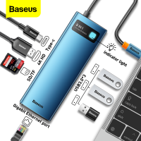 jianzhifen Baseus อะแดปเตอร์แท่นวางมือถือ USB เป็นชนิด C HDMI-USB ที่เข้ากันได้ USB 3.0ฮับตัวอ่านการ์ดความจำ PD 100W USB C ศูนย์กลางสำหรับ MacBook Pro Air HUB