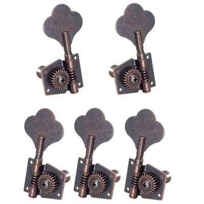 5Pcs Guitar Vintage Open Bass Guitar Tuning Key Pegs Machine Heads Tuners 2L3R for 5 Strings Bass