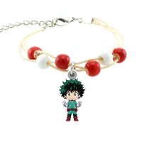 TAFREE Anime My Hero Academia Funny Bracelet Red and White Beaded Rope Chain Epoxy Resin Hand Rope with Listing