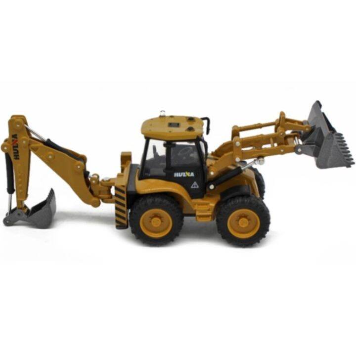 โมเดลรถเหล็ก-backhoe-loader-ตักดิน-รถไถดิน-เหล็กทั้งคัน-huina-scale-1-50-เหมือนของจริง-ของเล่นเพื่อการสะสม