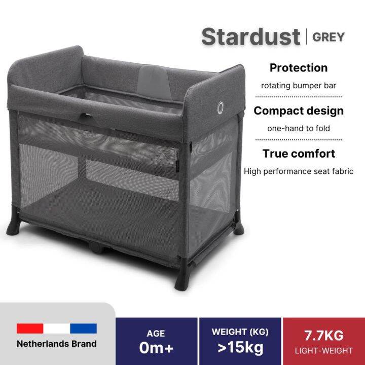 Bugaboo Stardust Grey Melange Travel Cot Lazada