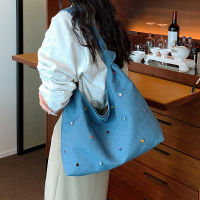 Denim Bag Womens Large Capacity 2023 New Summer All-Matching Single Shoulder Bag Advanced Sentong Qin Tote Bag