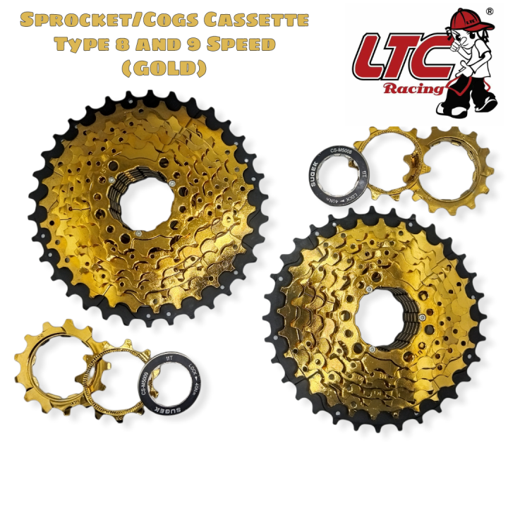 BICYCLE SPROCKET/COGS CASSETTE TYPE 9 SPEED (GOLD) Lazada PH