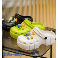 ส่งเร็ว?ส่งจากไทย【TX-X602】TOBO-shopรองเท้าแตะหัวโตทรงสุดฮิตพื้นสูง มีjibbitzการ์ตูนคิ้วท์ๆ พื้นหนาใส่แล้วดูสูงสไตล์เกาหลี